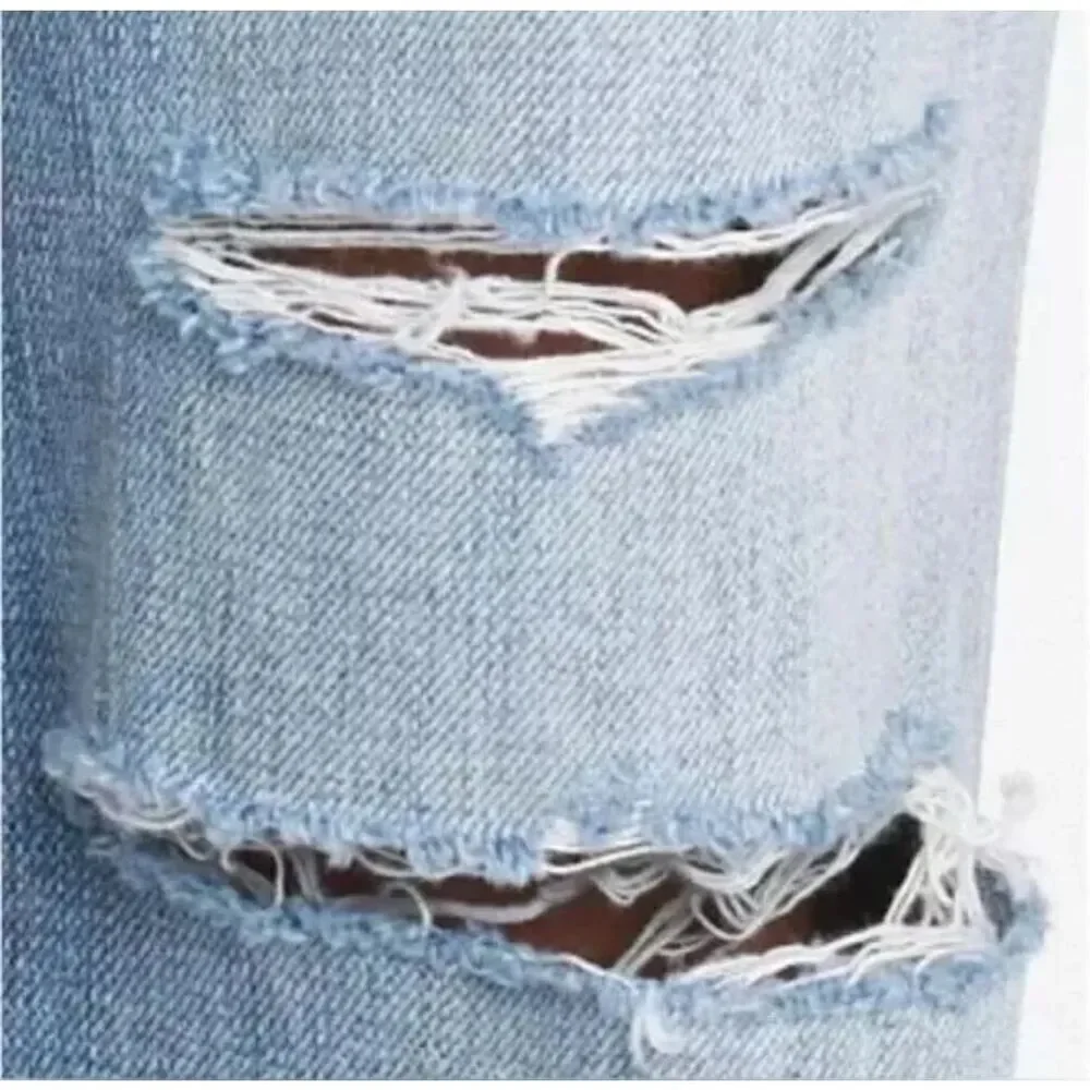 Pistola Cassie Super High Rise Straight Distressed Jeans in Bayview Size 32